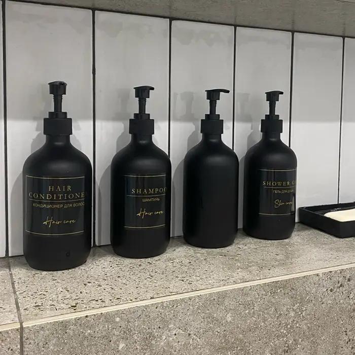 Ensemble d'étiquettes autocollantes pour salle de bain, shampoing et Gel douche, distributeur de sav