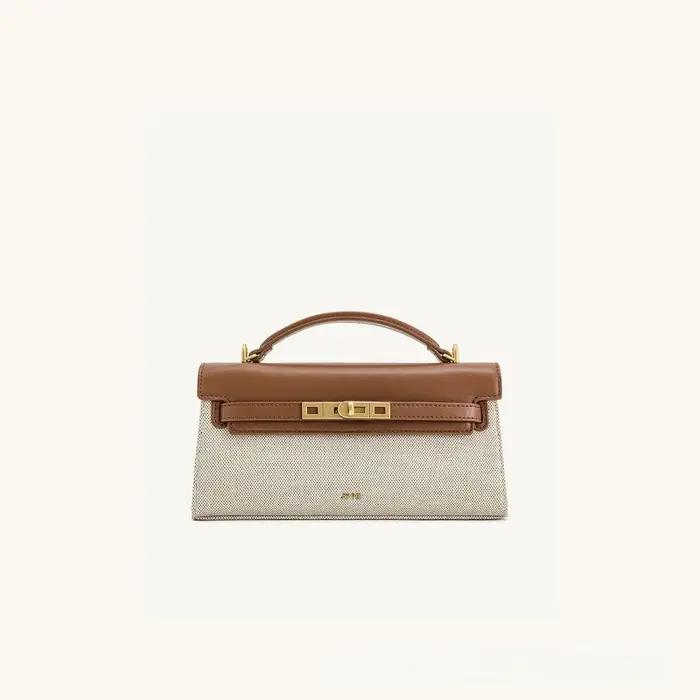 Sac à main carré petit format en cuir à motif crocodile avec boucle de fermeture, sac à bandoulière
