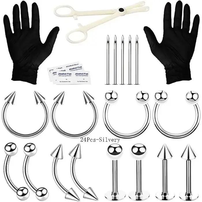 Kit de perçage d'oreille stérile 24/42/84 pièces, pistolet de perçage d'hélice pour Trago de Cartila