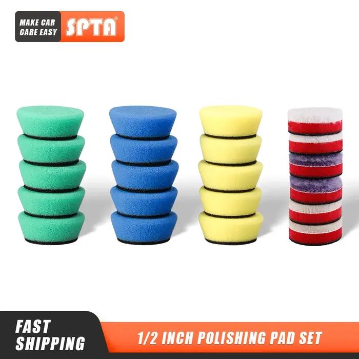 SPTA Mini 1.5 pouces (40mm) / 2 pouces (50mm) Kit de tampons de polissage éponge pour outil de netto