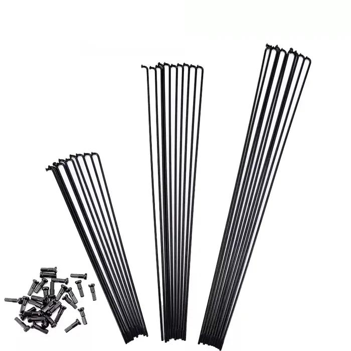 Rayons de vélo SAPIM 2.0 rayons ronds j-bend/à traction droite vélos noirs avec rayons à capuchon en