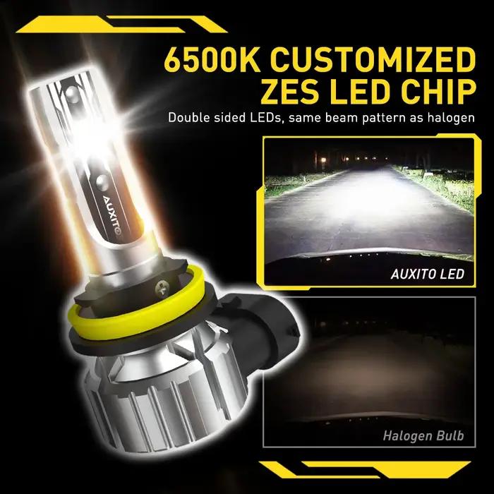 AUXITO 2 pièces H11 ampoule LED en PTF H8 antibrouillard ampoule à faisceau bas phare 50W haute puis