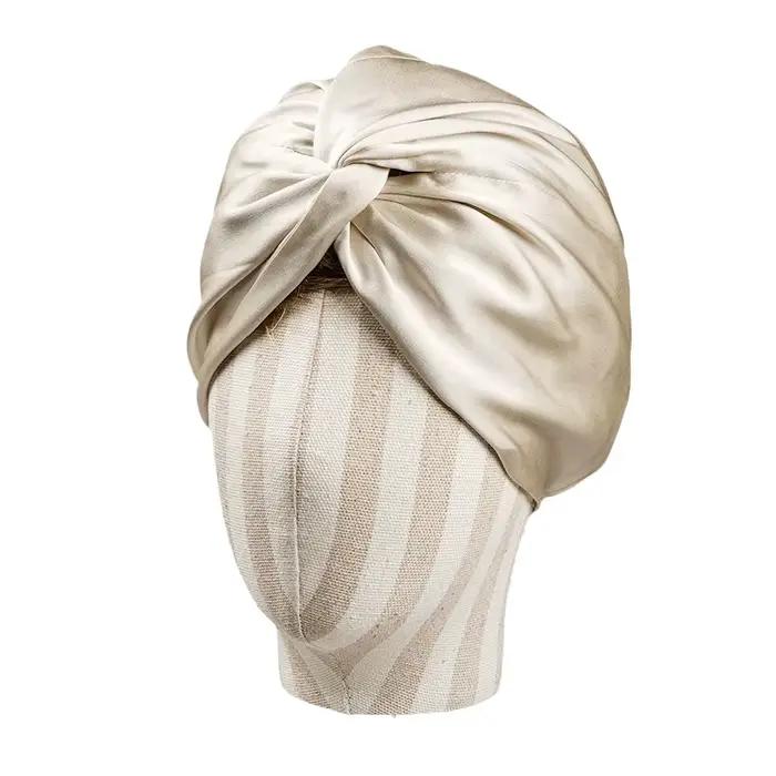 Bonnets Turban en soie de mûrier pour femmes