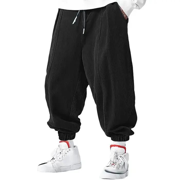 Printemps automne hommes décontracté ample cordon pantalon mode pantalons de survêtement couleur uni
