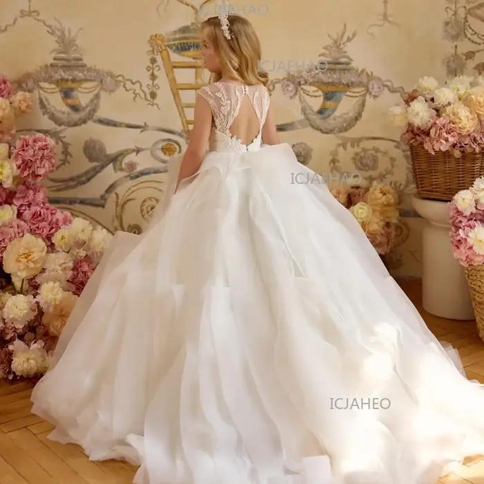 Nouvelle Robe de Princesse Blanche pour Filles 2026 – Modèle Enfant, Tenue de Cérémonie, Robe de Soi