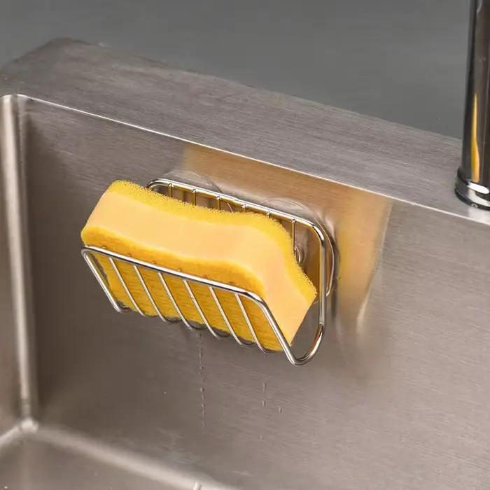 Porte-éponge en acier inoxydable pour évier de cuisine élégant et organisé pour femmes et hommes occasions spéciales