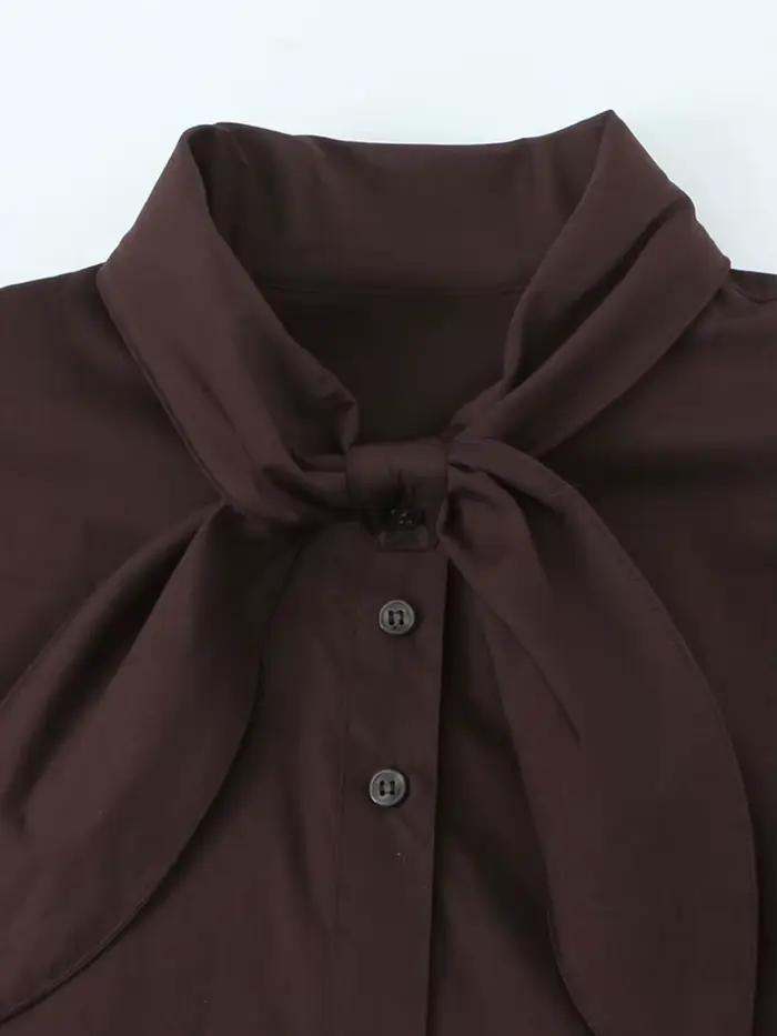 NLZGMSJ femme écharpe chemises 2025 automne élégant bureau dame ample Chic mince quotidien manches l