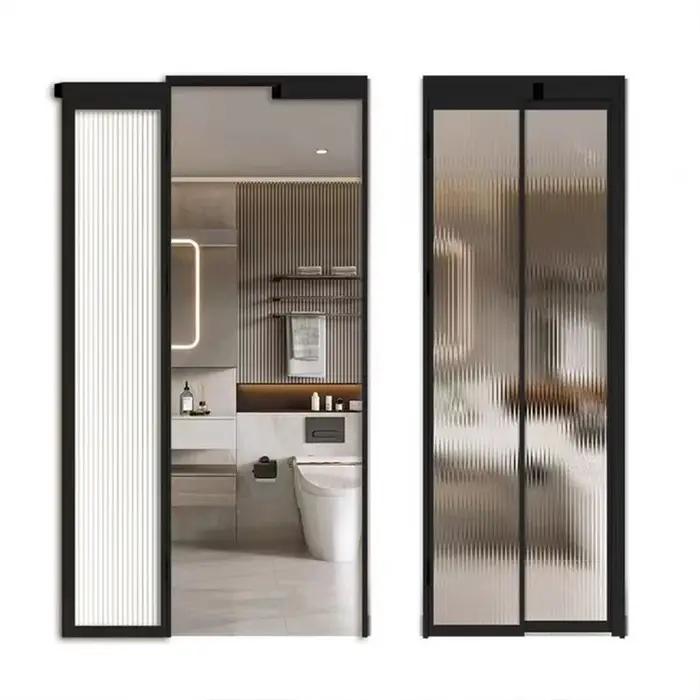 Porte coulissante double verre aluminium personnalisable pour jardin maison modernisation intérieure-extérieure