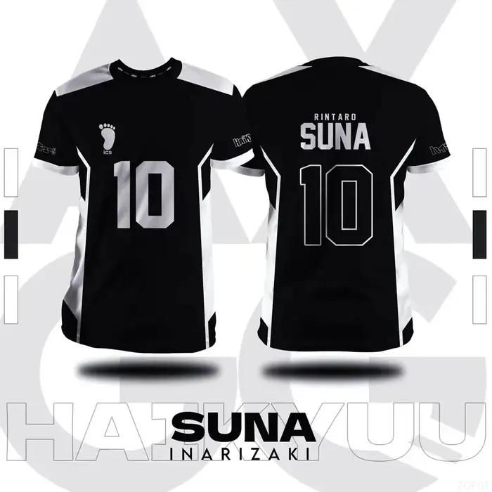 T-shirt d'été pour hommes, grande taille, imprimé en 3D, Haikyuu Inarizaki, motif de dessin animé Co