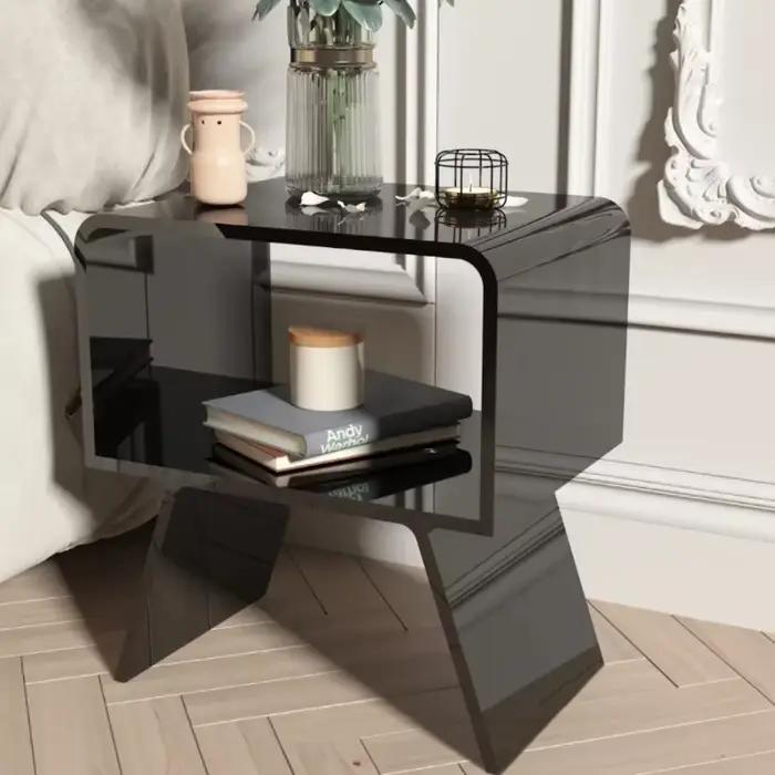 Table de chevet flottante en acrylique, mini table basse, salon, table d'appoint de canapé, petit ap