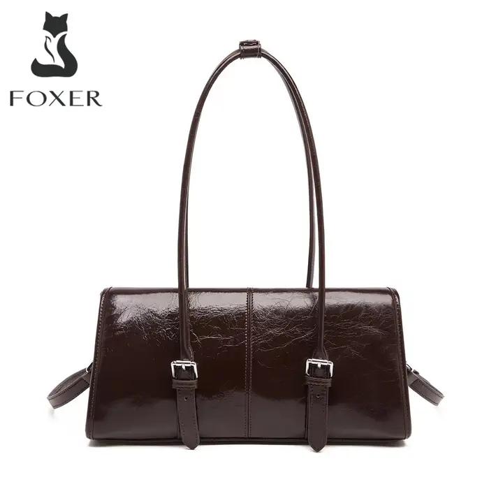 FOXER 2026 Nouvelle collection printemps – Sac à bandoulière pour femme en cuir véritable