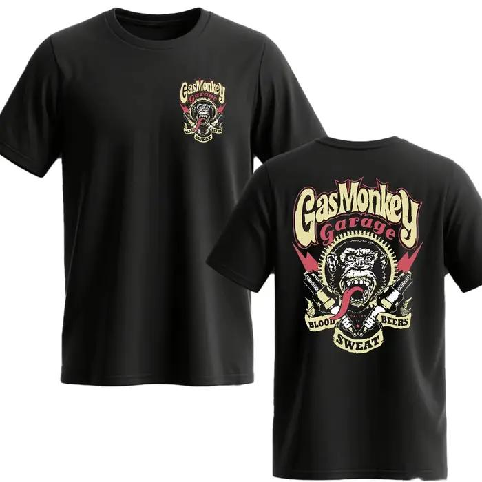 Nouveau T-shirt en coton à manches courtes pour homme Gas Monkeys Garage, décontracté d'été, essenti