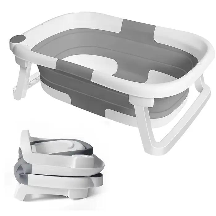 Baignoire Bébé Pliable Économie D'espace Pour Nouveau-nés - Rose/Gris/Bleu