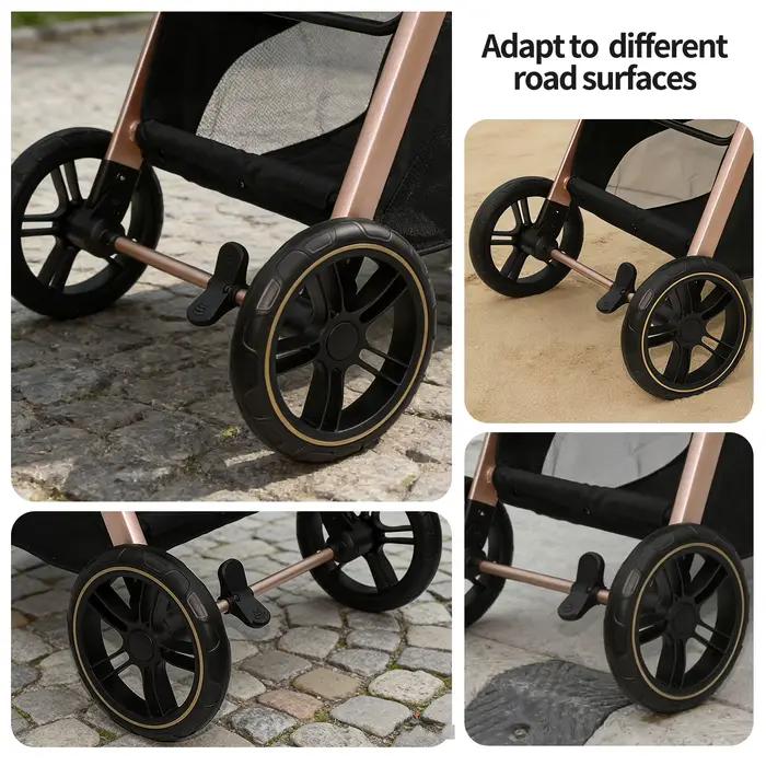 Poussette bébé 3 en 1, poussette multifonctionnelle pliable, système de voyage réversible pour nouve
