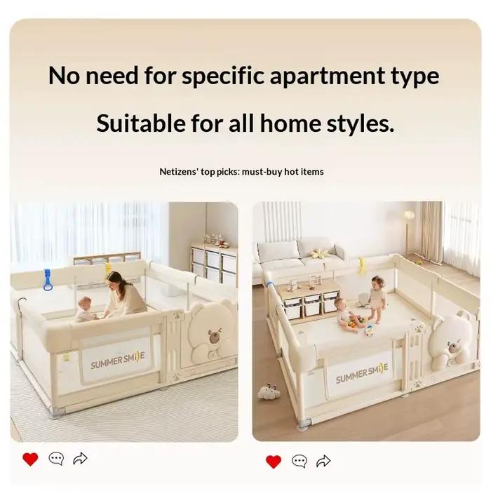 Parc de jeu pour bébé, barrière de sécurité réglable et extensible, pour intérieur et extérieur, non