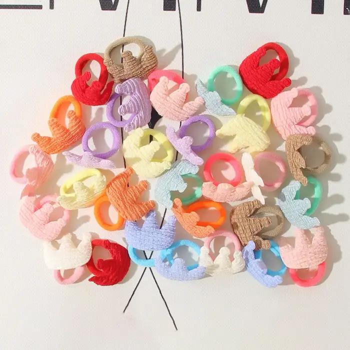 10/30 pièces enfants bandeaux sans danger cheveux dessin animé serviette corde élastique pour queue