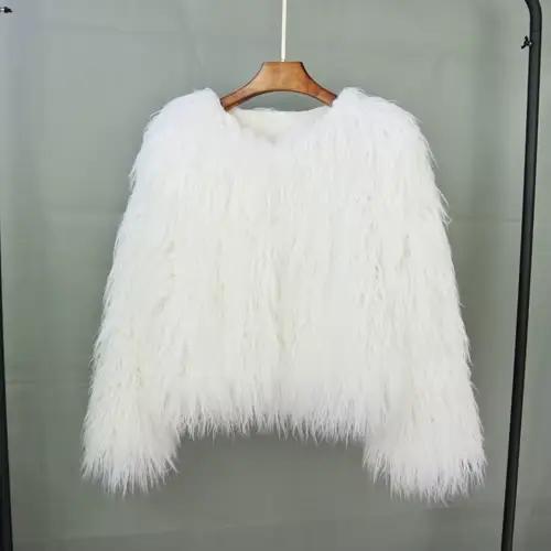 Manteaux de fourrure pour femmes, haut à la mode, manteau en fausse fourrure rose, élégant, épais et