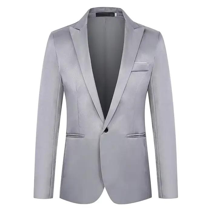Veste de costume d'affaires décontractée pour hommes, tendance, légère, luxueuse, Slim, sans repassa