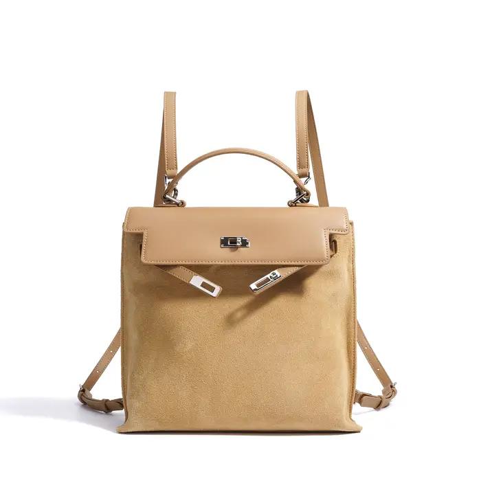 Sac à dos Vintage en daim et cuir pour femmes, fourre-tout multifonctionnel à bandoulière, fourre-to