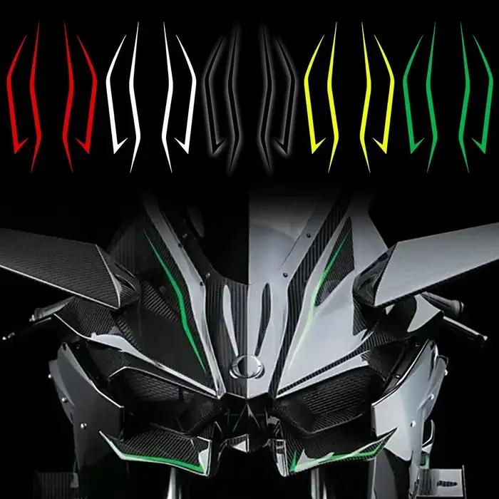 Autocollants à rayures réfléchissantes pour casque de moto, pour Kawasaki N400 H2 H2SX, Texture corp