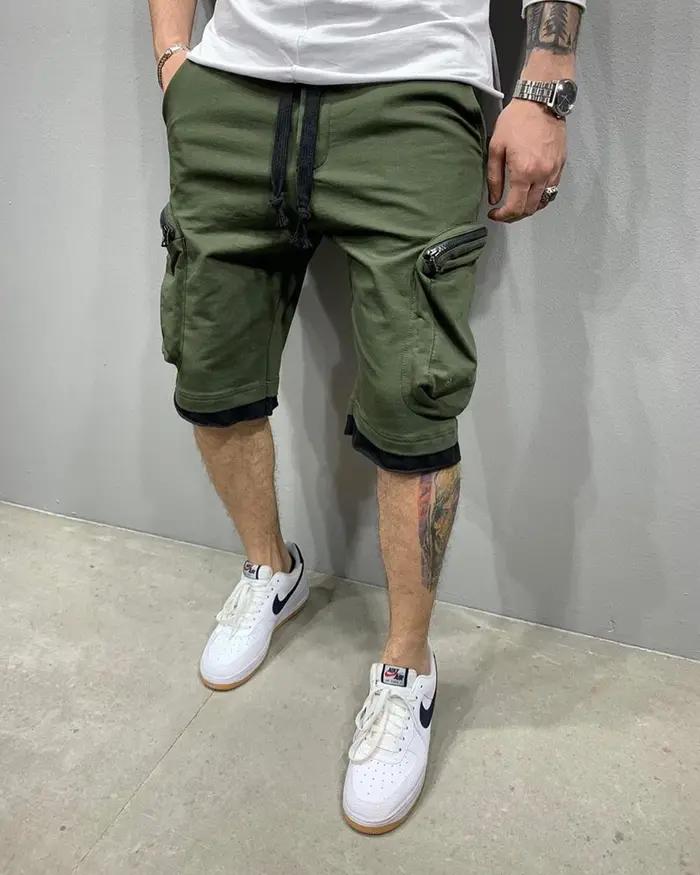Short Cargo d'été en coton pour hommes, short de Fitness, respirant, pour jogging, entraînement, gym