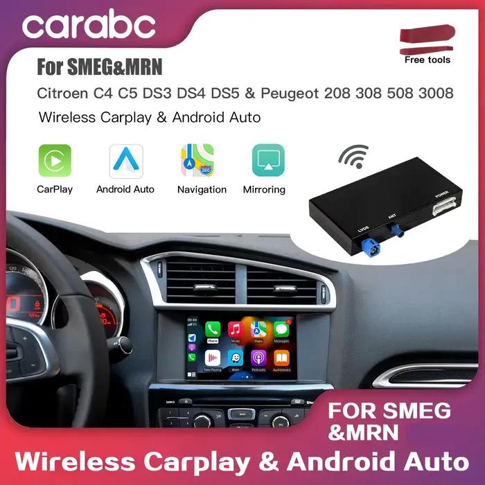 Boîte Carplay sans fil pour Peugeot Citroën SM DS Picasso modèle C4 C5 DS4 DS3 308 508 208 3008 module AirPlay Android Auto pour connectivité audio smartphone sans fil