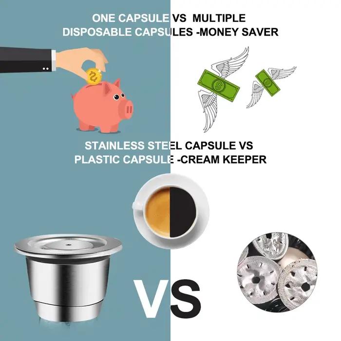 Pour Nespresso Capsule de café réutilisable en acier inoxydable riche Crema expresso filtres recharg