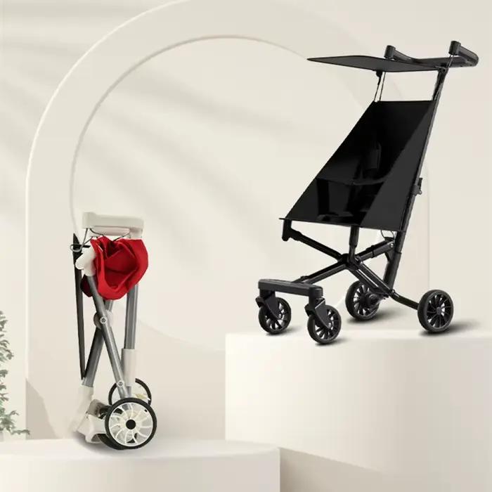 Poussette bébé pliable en un clic légère portable voiture avec ceinture de sécurité chariot anti-renversement pour enfants promenades voyages sorties quotidiennes nouveau-né sécurité confort
