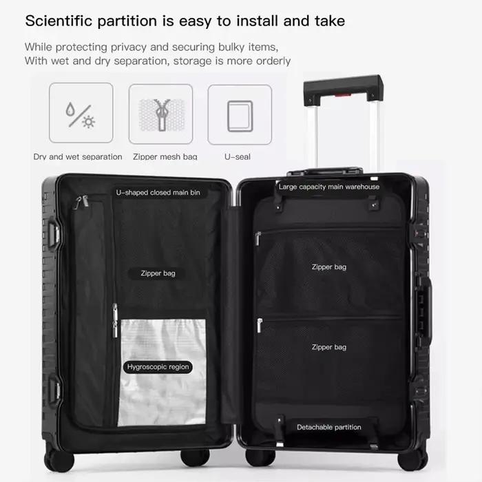 Nouveau Style tout en aluminium 20 "24" 28 "pouces valise de voyage continuer valise de luxe sac de