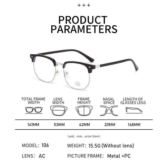 XJiea – lunettes photochromiques Anti-lumière bleue pour hommes et femmes, rectangulaires, semi-sans