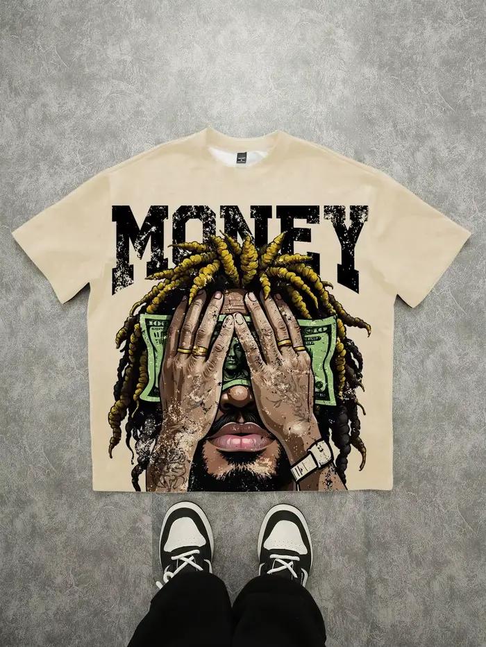 Le nouveau T-shirt pour hommes pour l'été 2025 comprend un motif de lettres 3D décontracté, à la mod