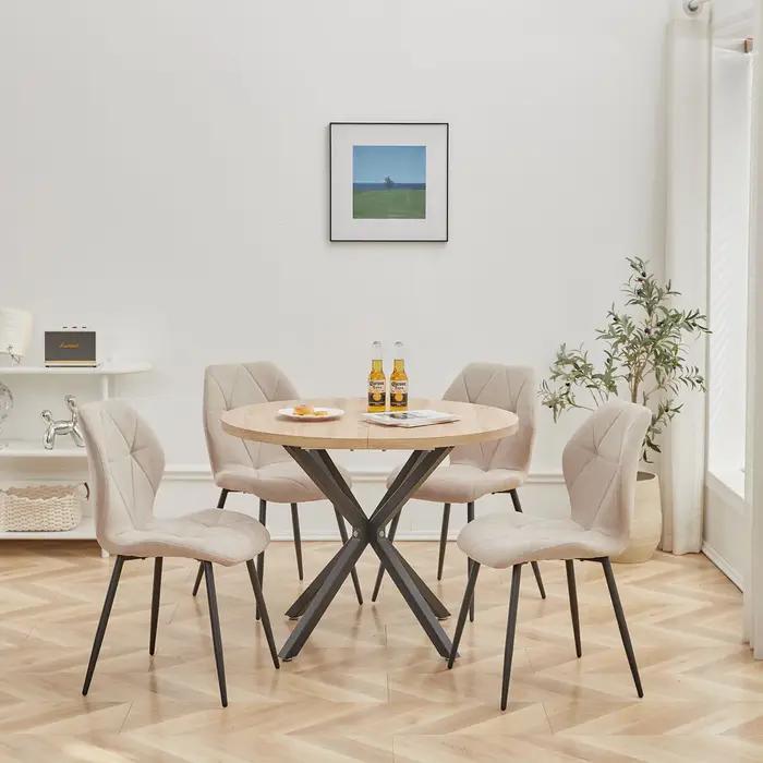 EGOONM – ensemble de 2/4/6 chaises de salle à manger rembourrées en tissu de lin, chaises de cuisine