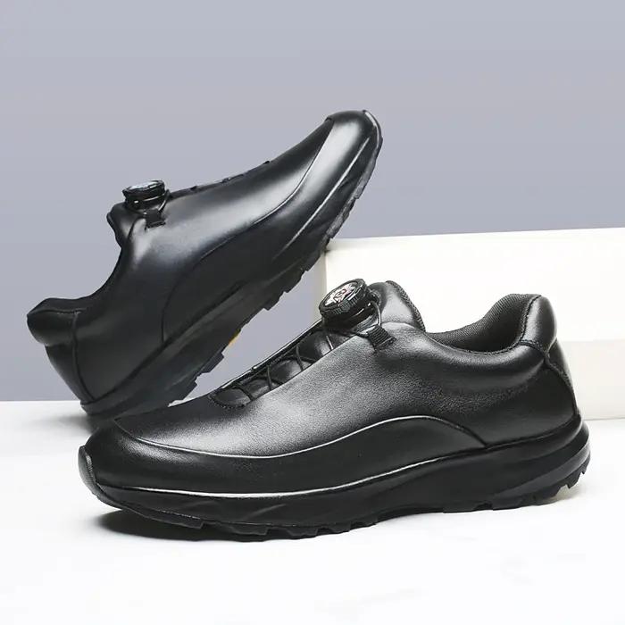 Baskets de voyage en cuir véritable antidérapantes pour hommes, chaussures de sport classiques décon