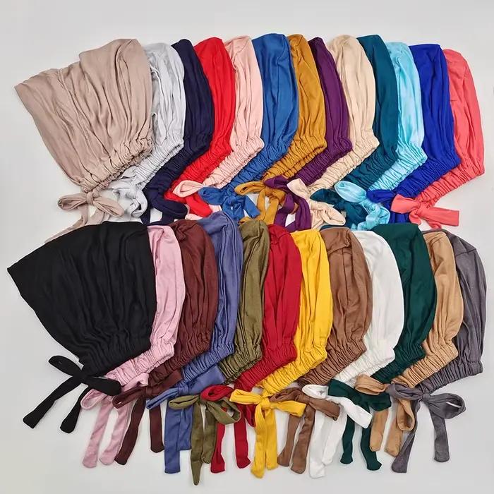 Turban musulman modal doux pour femme, casquettes Hijab intérieures, bonnet sous-écharpe islamique,