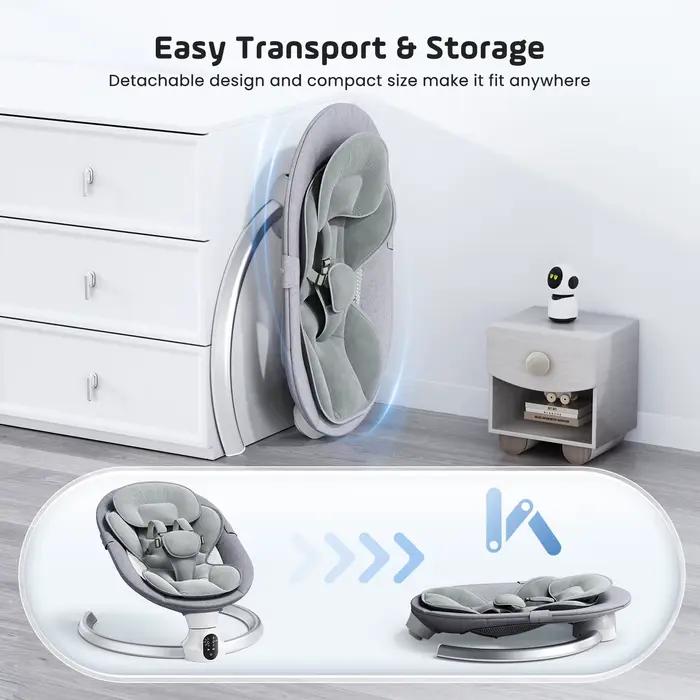 Balançoire électrique pour bébé, balance pour bébé avec application et télécommande de naissance jus