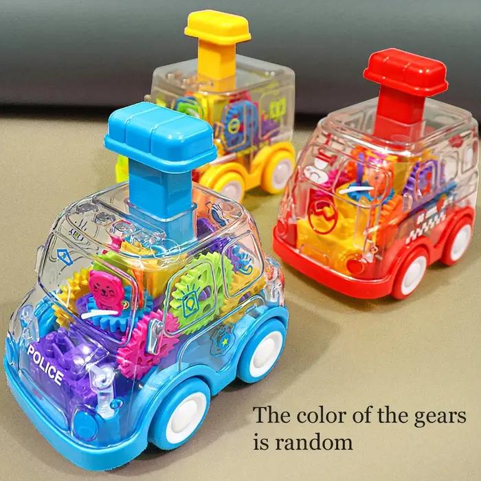 Jouet pour bébé dessin animé presse engrenage voiture jouet Lnertia Pull-back voiture transparente i