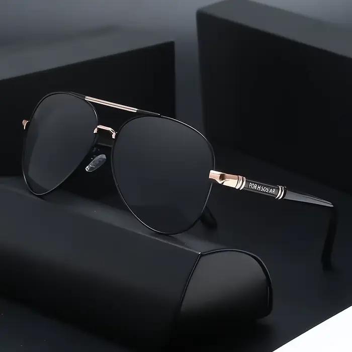 Lunettes de soleil polarisées hommes monture métallique qualité lunettes de soleil marque Design mâl
