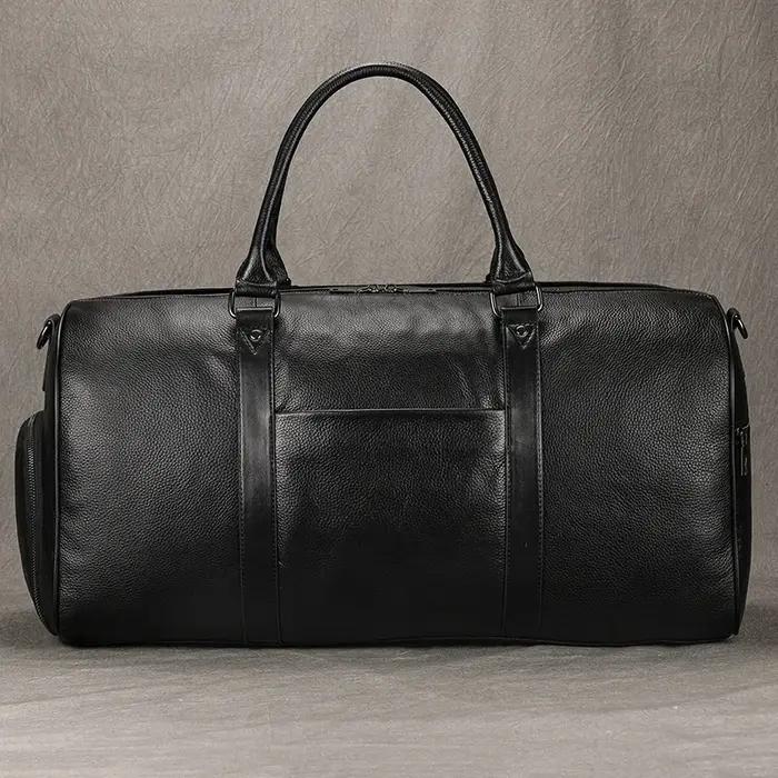 Sac de voyage en cuir de nouveau design à la mode, sac de sport en peau de vache souple, sac de voya
