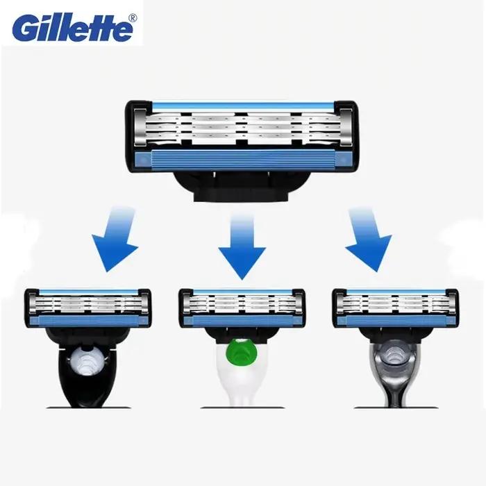 Gillette-Rasoir de tête Mach 3 pour hommes, adhérence quotidienne avec Lubstrips, 3 couches, coupe r