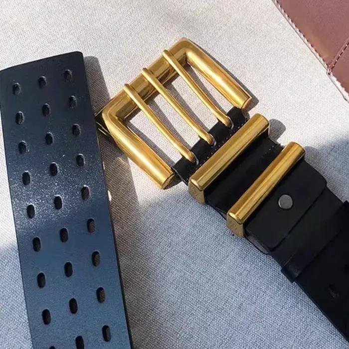 Marques de luxe haut de gamme, ceinture en cuir élégante pour femmes, large ceinture pour femmes, co