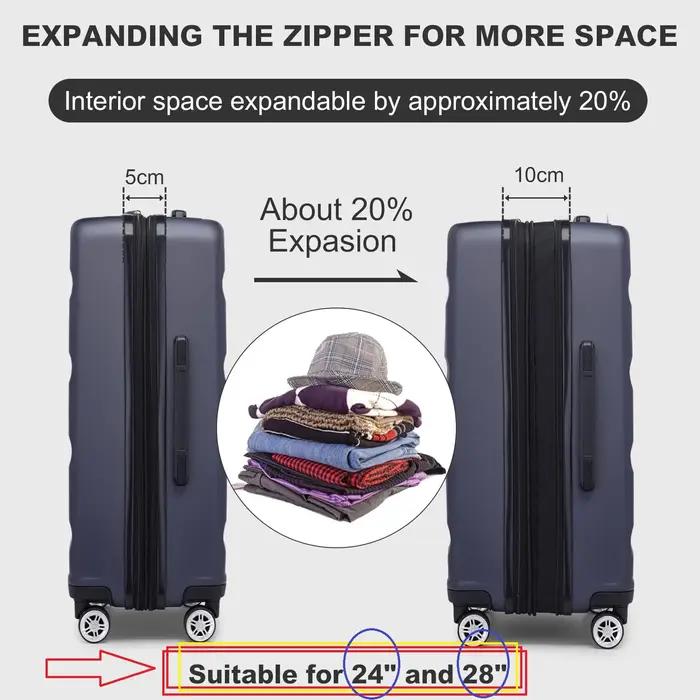 Valise à main KONO-étui rigide léger avec serrure TSA et 4 roues spinner, cabine (55/65/75 cm)