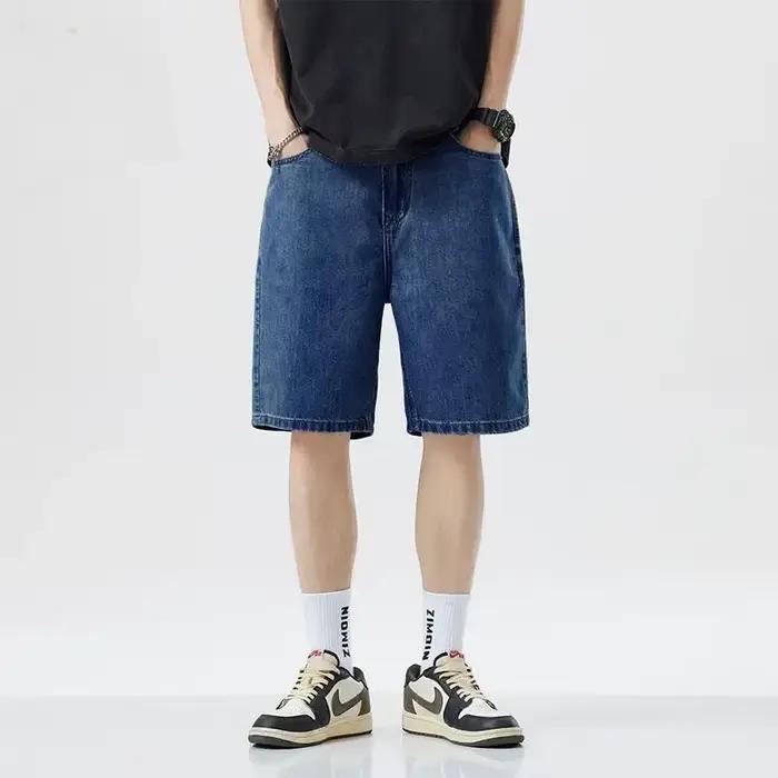 Été hommes nouveau jean décontracté Shorts en vrac coréen mi taille haute mode genou longueur Denim