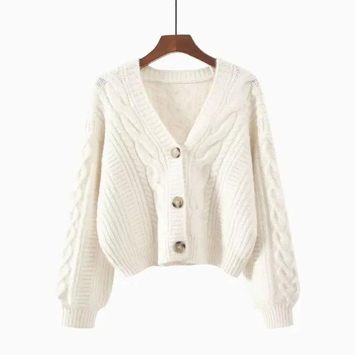 Automne hiver mode Cardigan pull femmes tricoté manteaux femme solide à manches longues décontracté