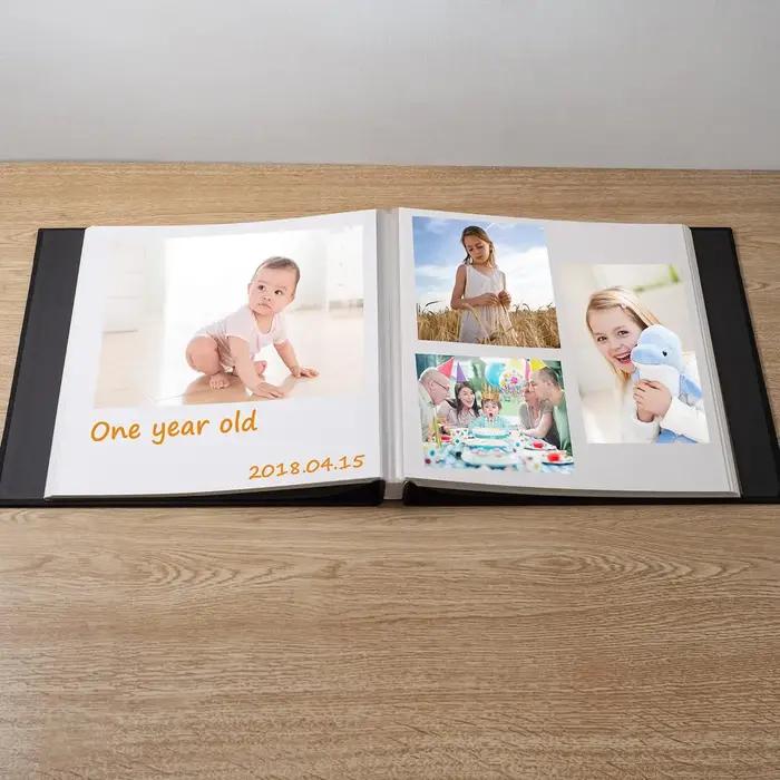 Album Scrapbook auto-adhésif pour photos 4 × 6 5 × 7 8 × 10, couverture en lin magnétique, 40 pages,