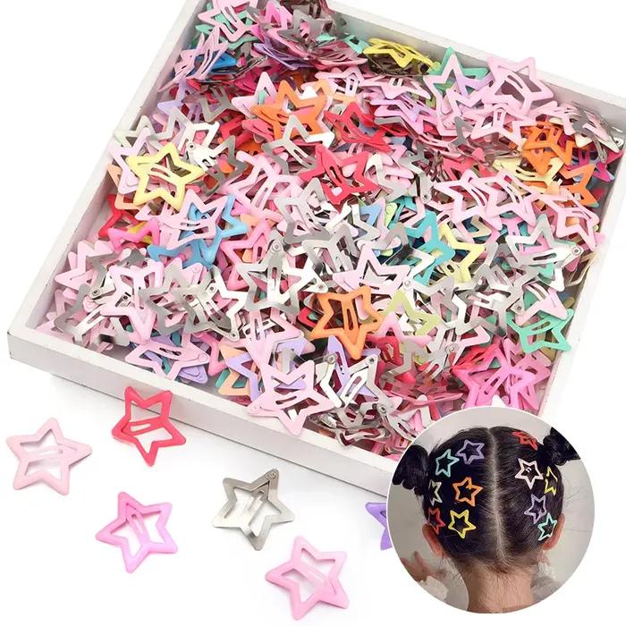 50 pcs/lot métal coloré enfants BB pinces à cheveux Y2K étoile pinces à cheveux pour pince à cheveux