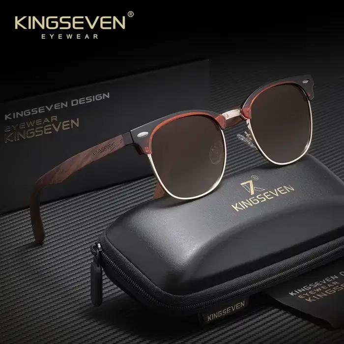Lunettes de soleil polarisées vintage KINGSEVEN pour hommes et femmes, protection UV400, lunettes de