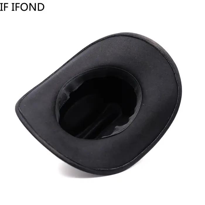 Chapeau de Cowboy occidental Vintage pour hommes, Cowgirl de Jazz avec Cloche en cuir à large bord,