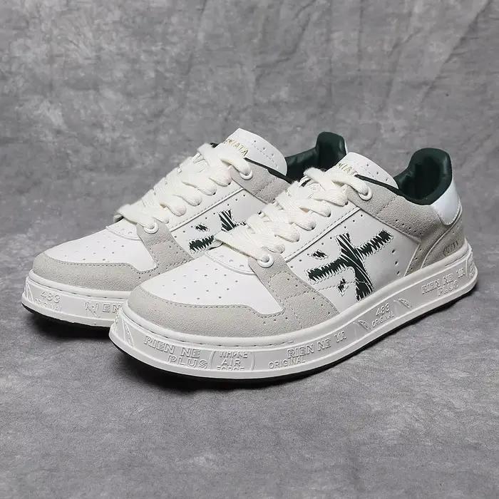 Chaussures d'été pour homme à lacets et semelle plate, bout rond, respirantes, avec patchs, antidéra