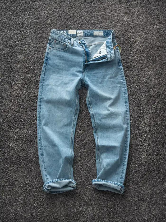 Nouveau Jean Américain Rétro Haut de Gamme Confortable pour Homme, Collection Printemps 2026, 88% Co