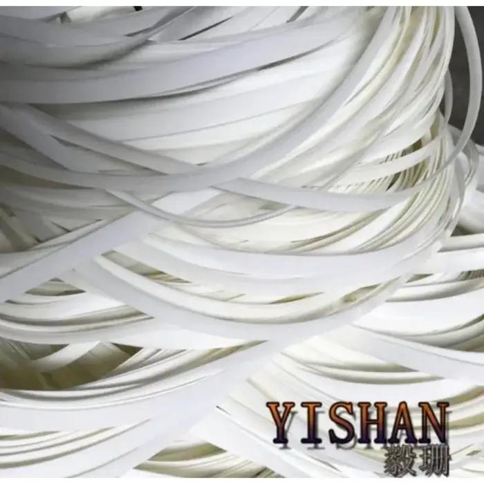 70 mètres (500g) largeur: 8mm blanc dégradé plat synthétique rotin matériel de tissage en plastique